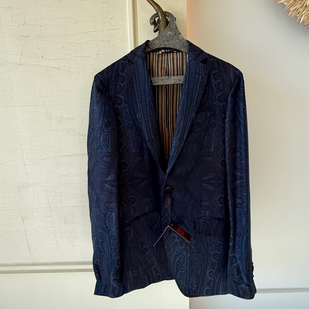 Etro Dark Blue Paisley Blazer